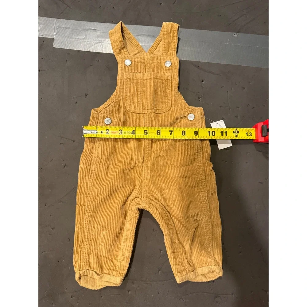 Old Navy Baby Mustard Corduroy Overalls 3-6 Months Cotton Bib Overalls